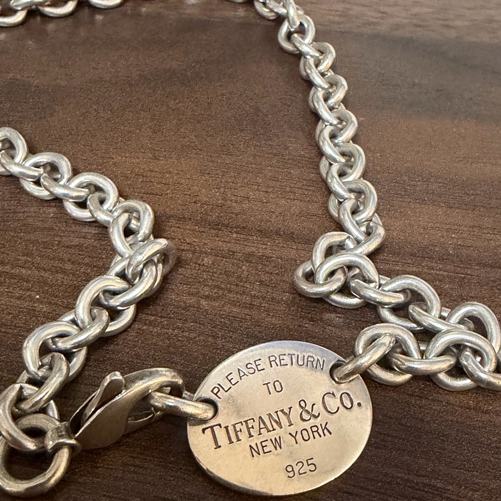 Tiffany & Co. Sterling Silver Oval Tag Necklace